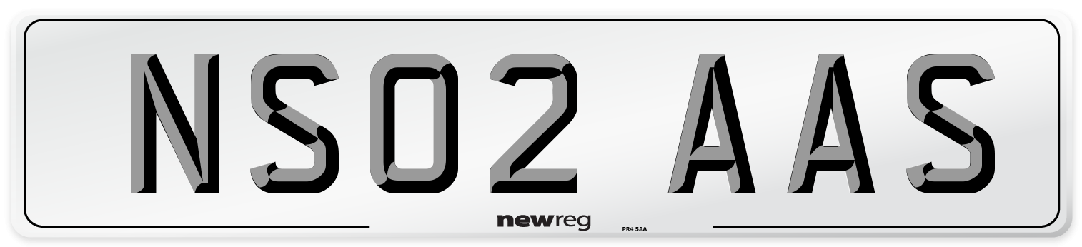 NS02 AAS Number Plate from New Reg